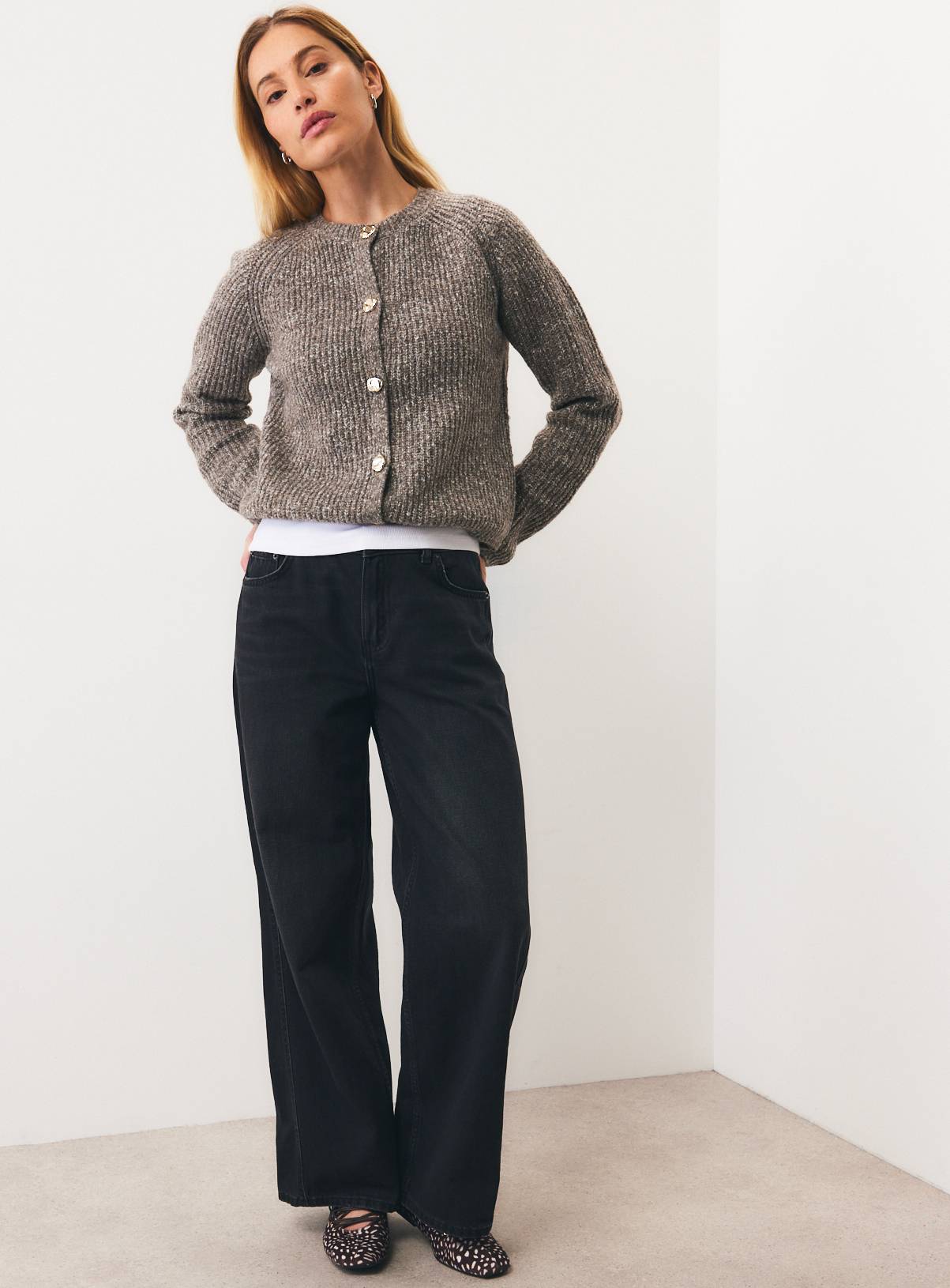 Multi Twist Yarn Boxy Fit Cardigan XL - Image 2